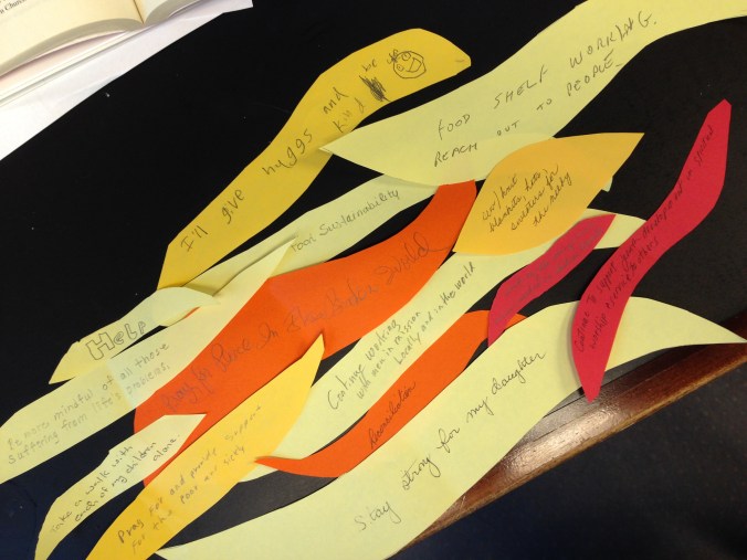 Pentecost flames written